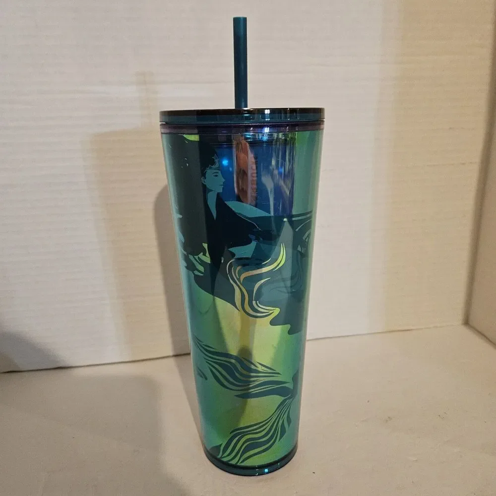 2023 Starbucks Holo Teal Glacier 24 oz Siren Mermaid Straw Tumbler, New with Tag